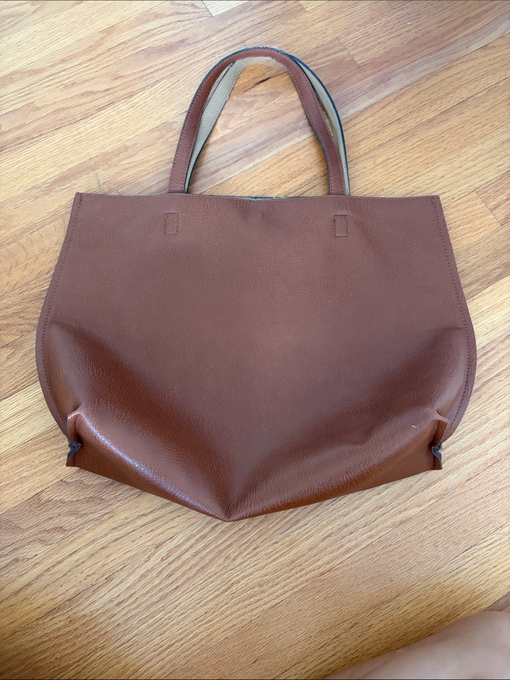 DSW Brown Faux Leather Tote Bag